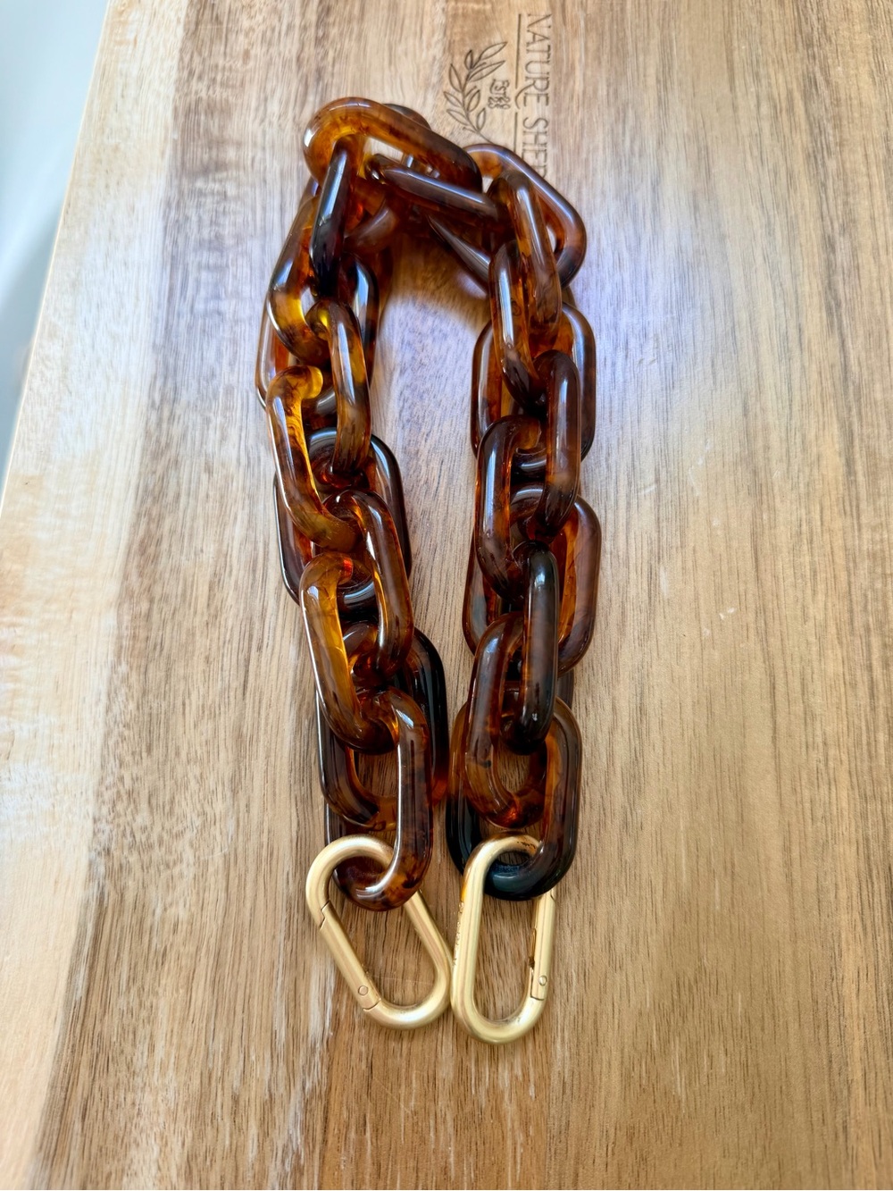 Clare V Tortoise Resin shortie Strap original $95